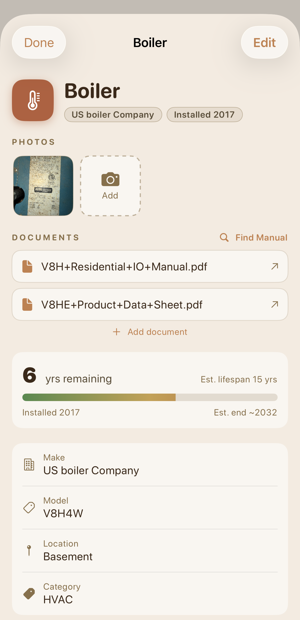 Asset detail
